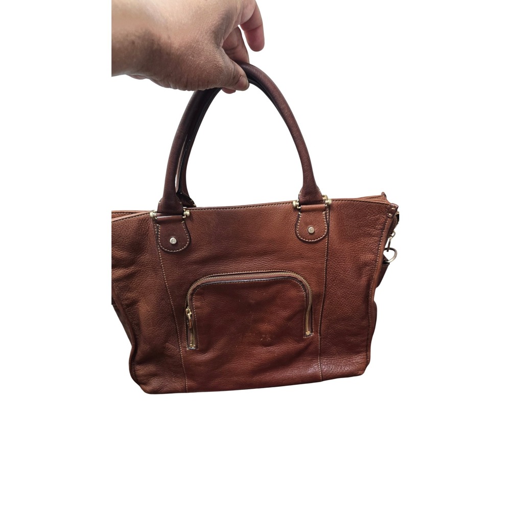 VTG Liz Claiborne Briefcase Women L Brown Leather Satchel Work Travel Handbag